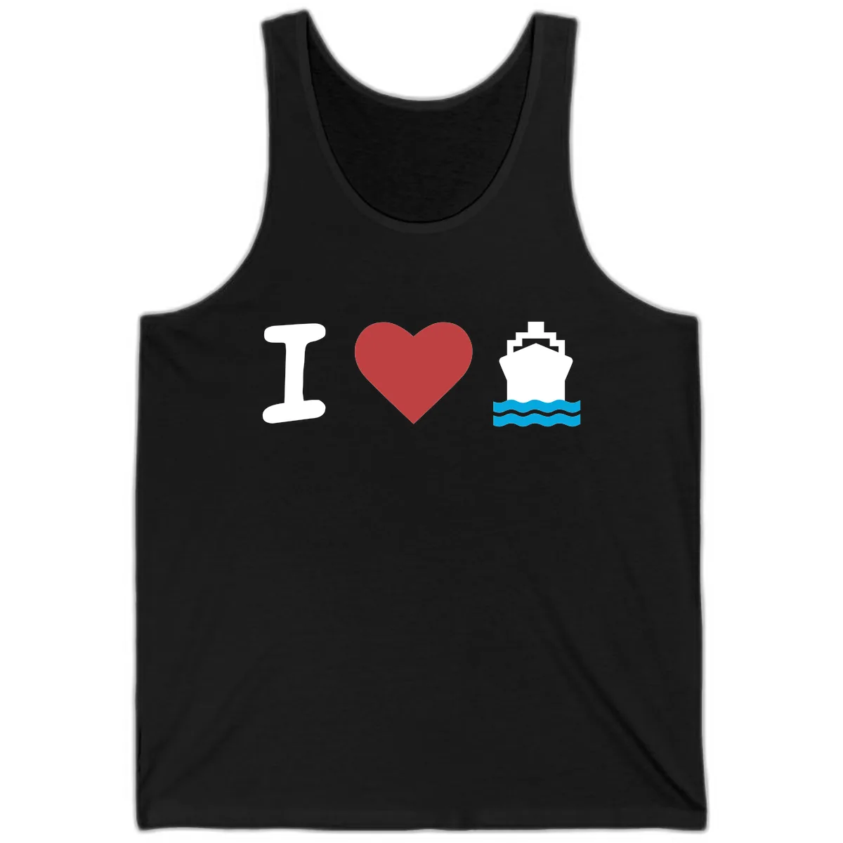 I Love Cruise Ships Tank in Black