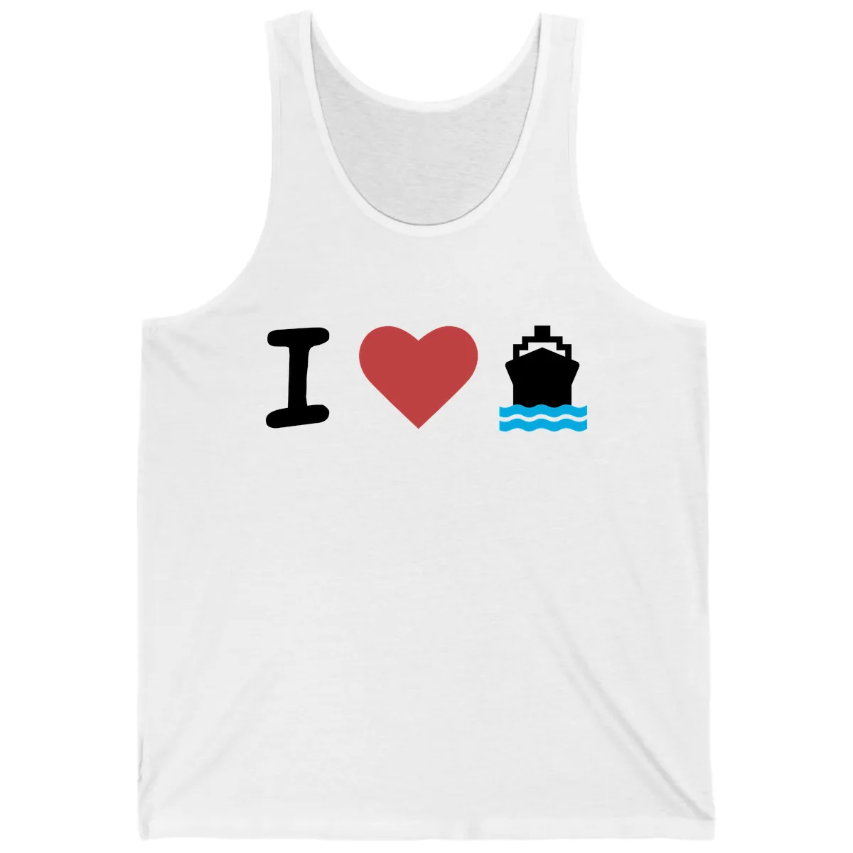 I Love Cruise Ships Tank in White