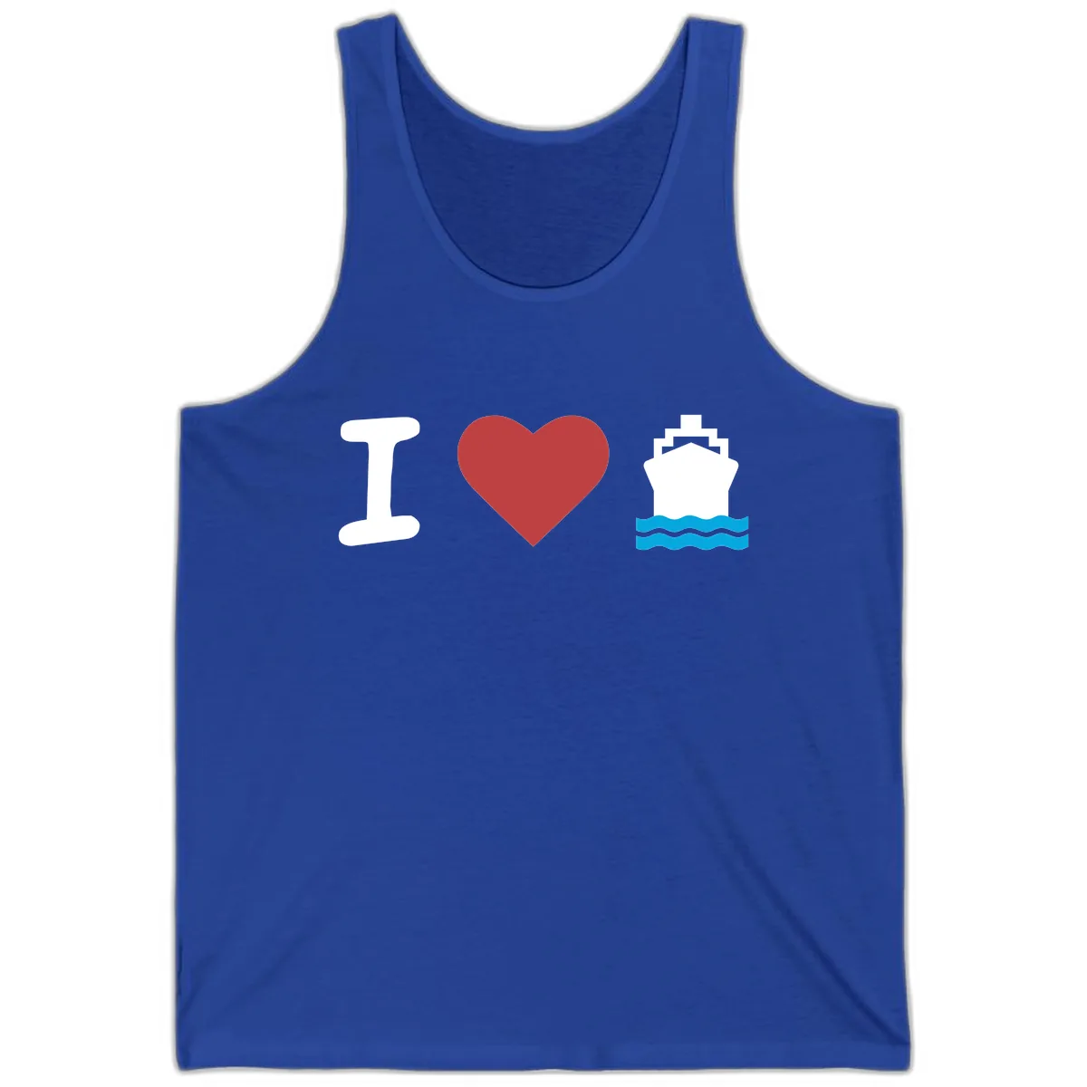 I Love Cruise Ships Tank in True Royal