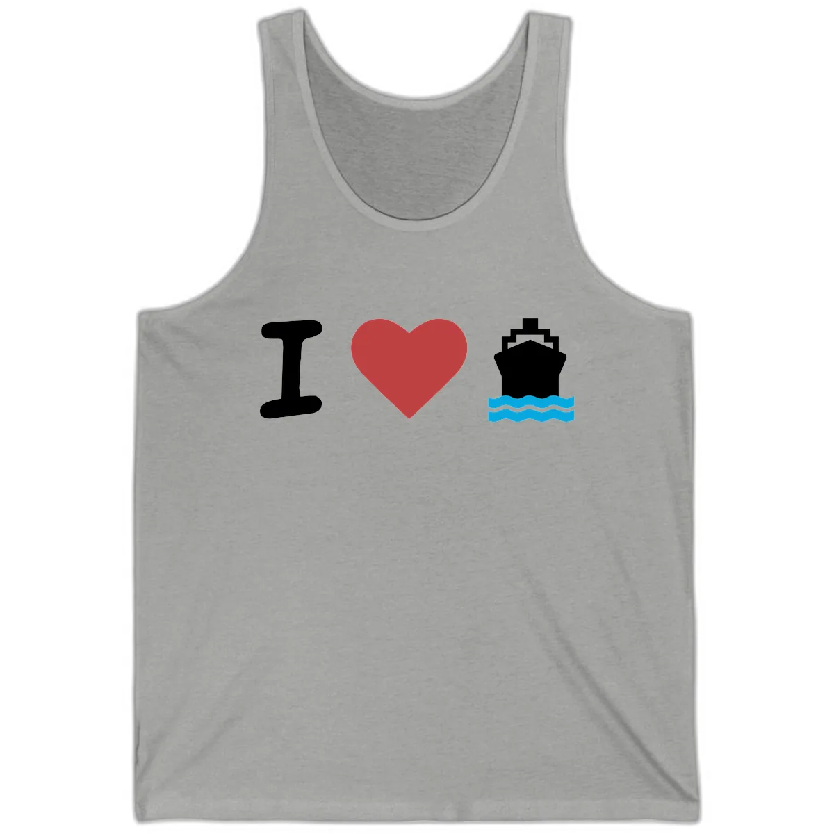 I Love Cruise Ships Tank in Athletic Heather
