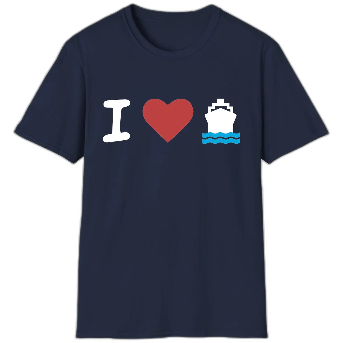 I Love Cruise Ships T-Shirt in Navy