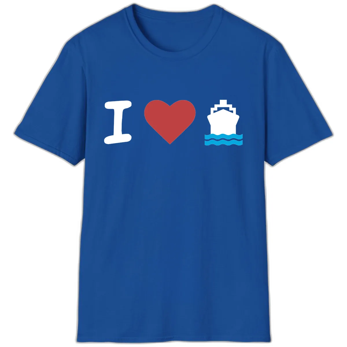I Love Cruise Ships T-Shirt in Royal