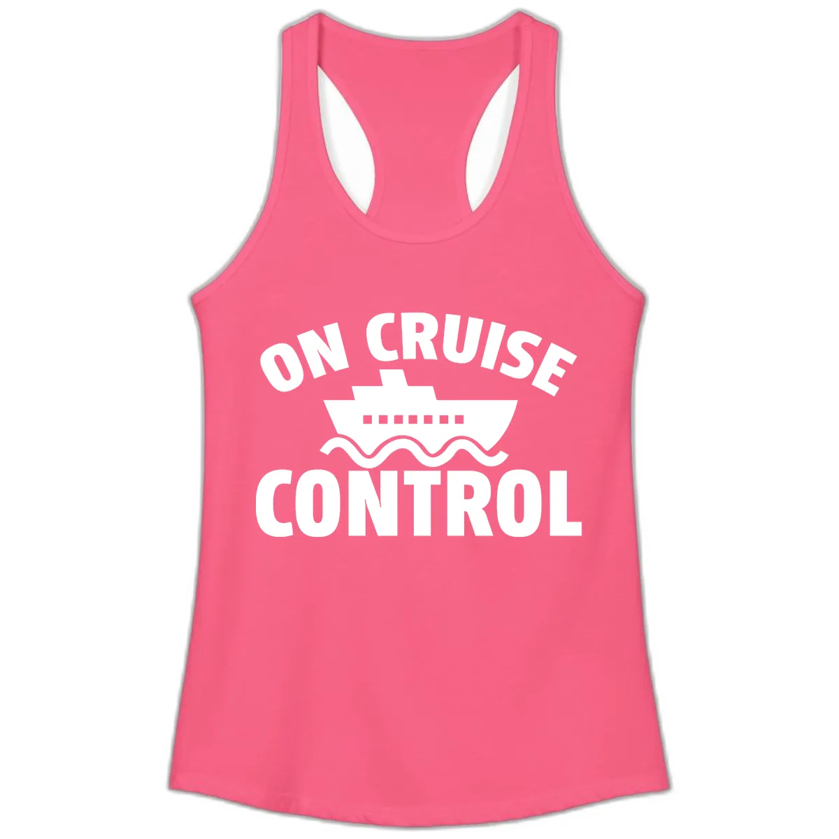 On Cruise Control Ladies Tank in Solid Hot Pink