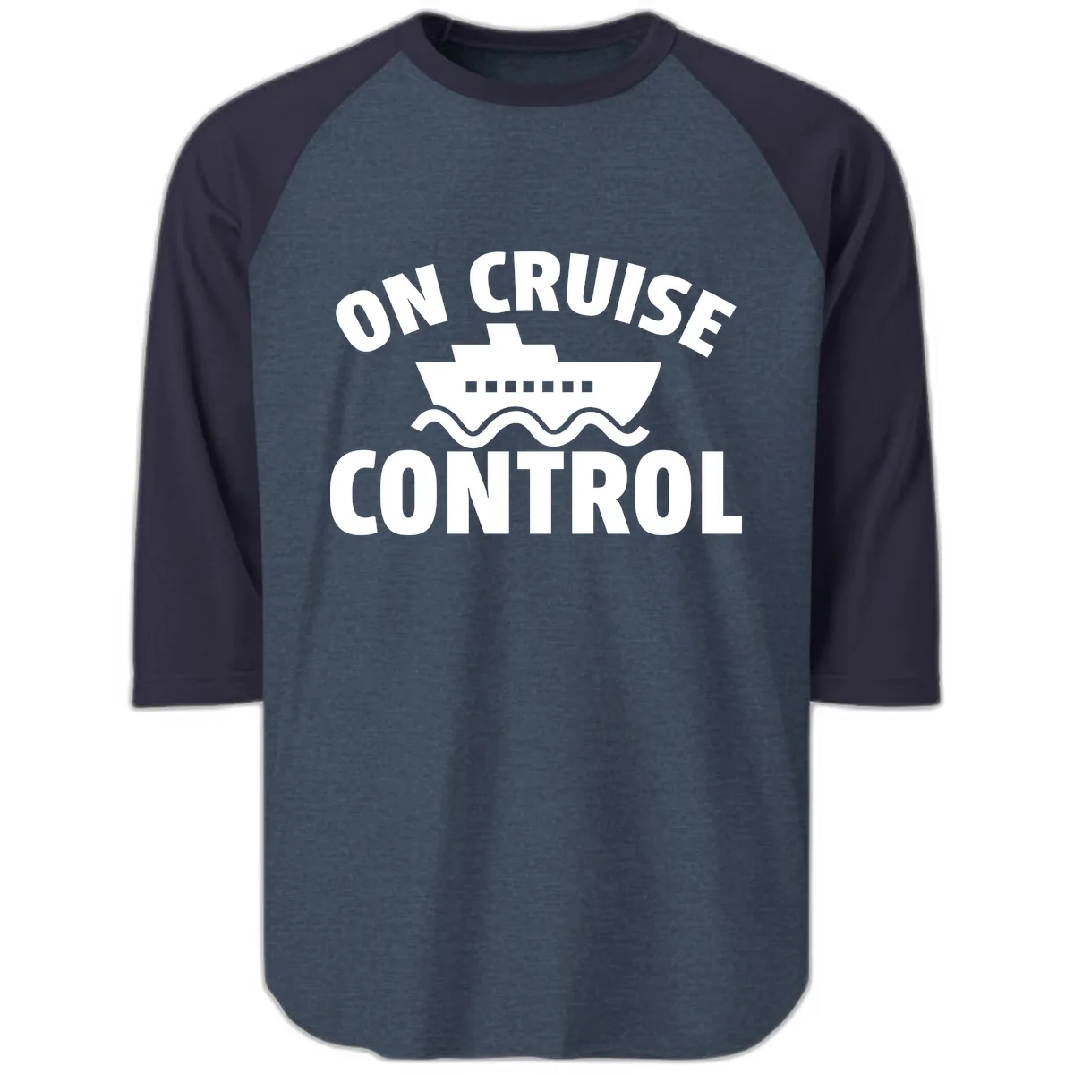 On Cruise Control Raglan 3/4 in Heather Denim Navy