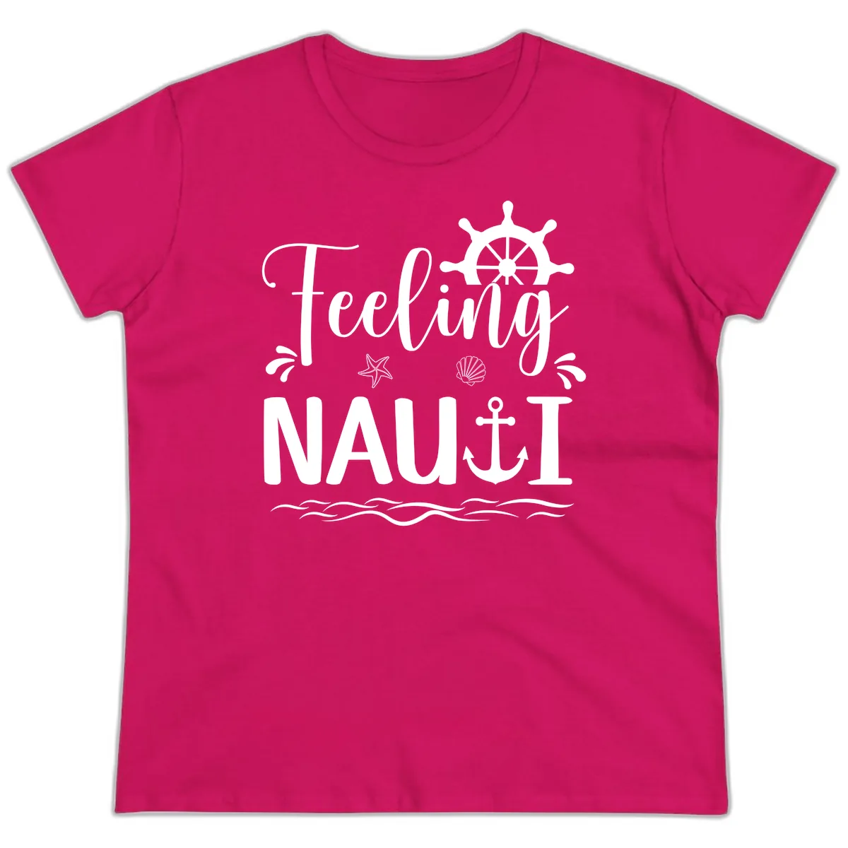 Feeling Nauti Ladies Tee in Heliconia