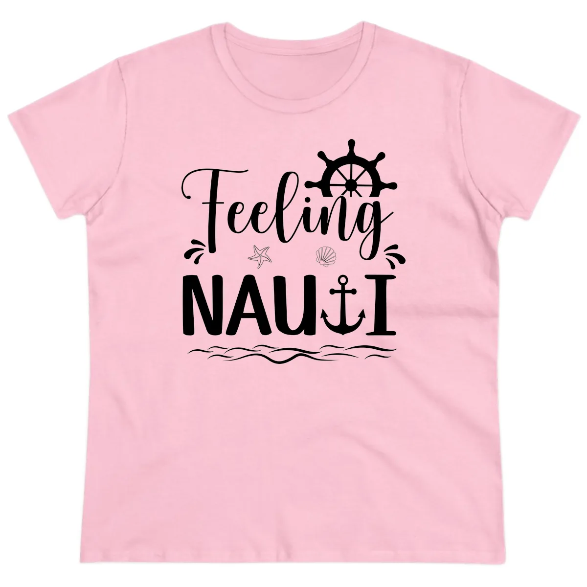 Feeling Nauti Ladies Tee in Light Pink
