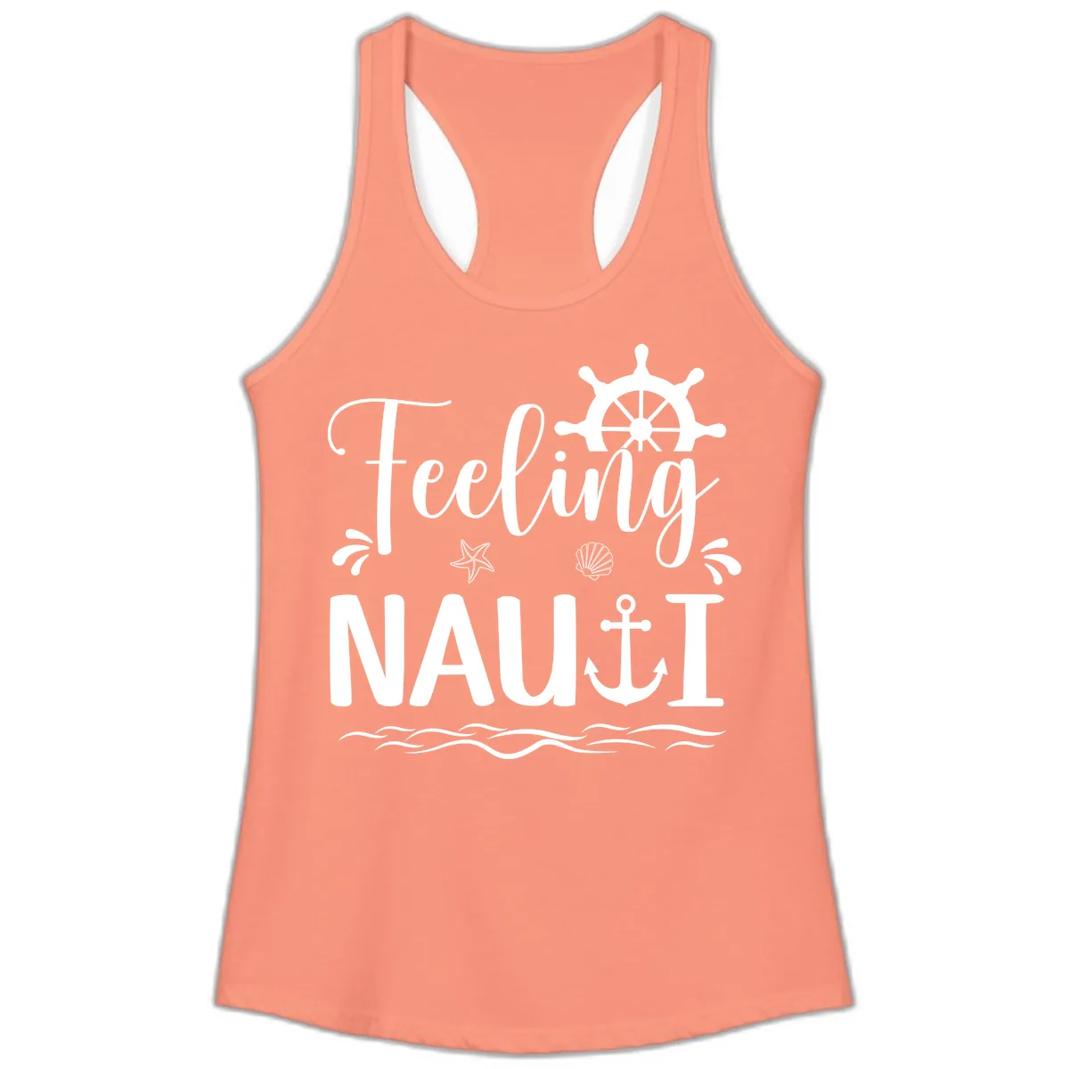 Feeling Nauti Ladies Tank in Solid Light Orange