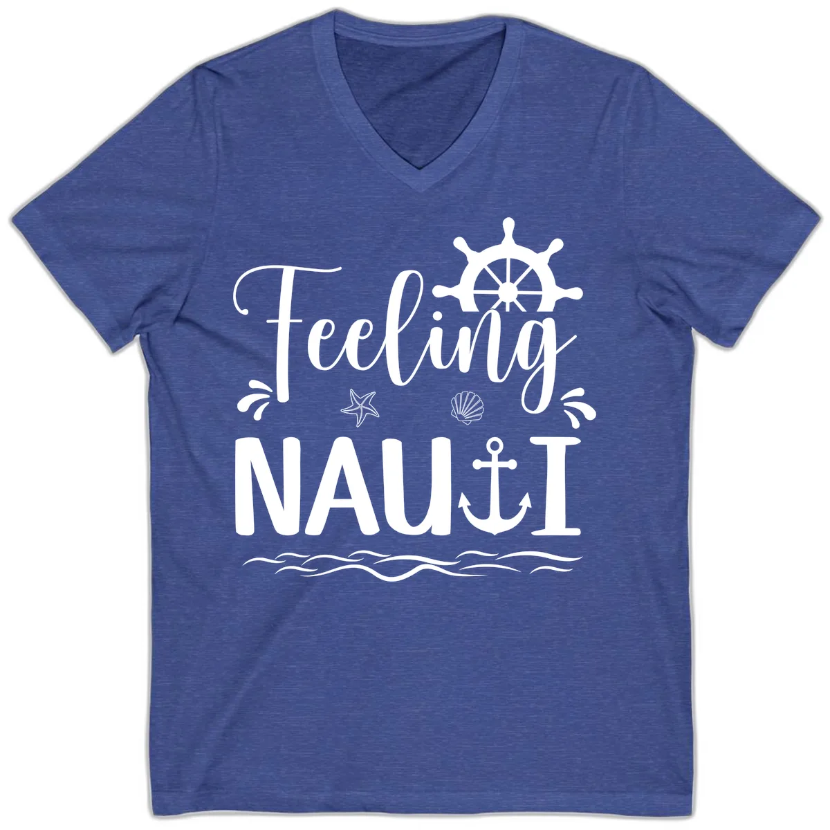 Feeling Nauti V-Neck in Heather True Royal