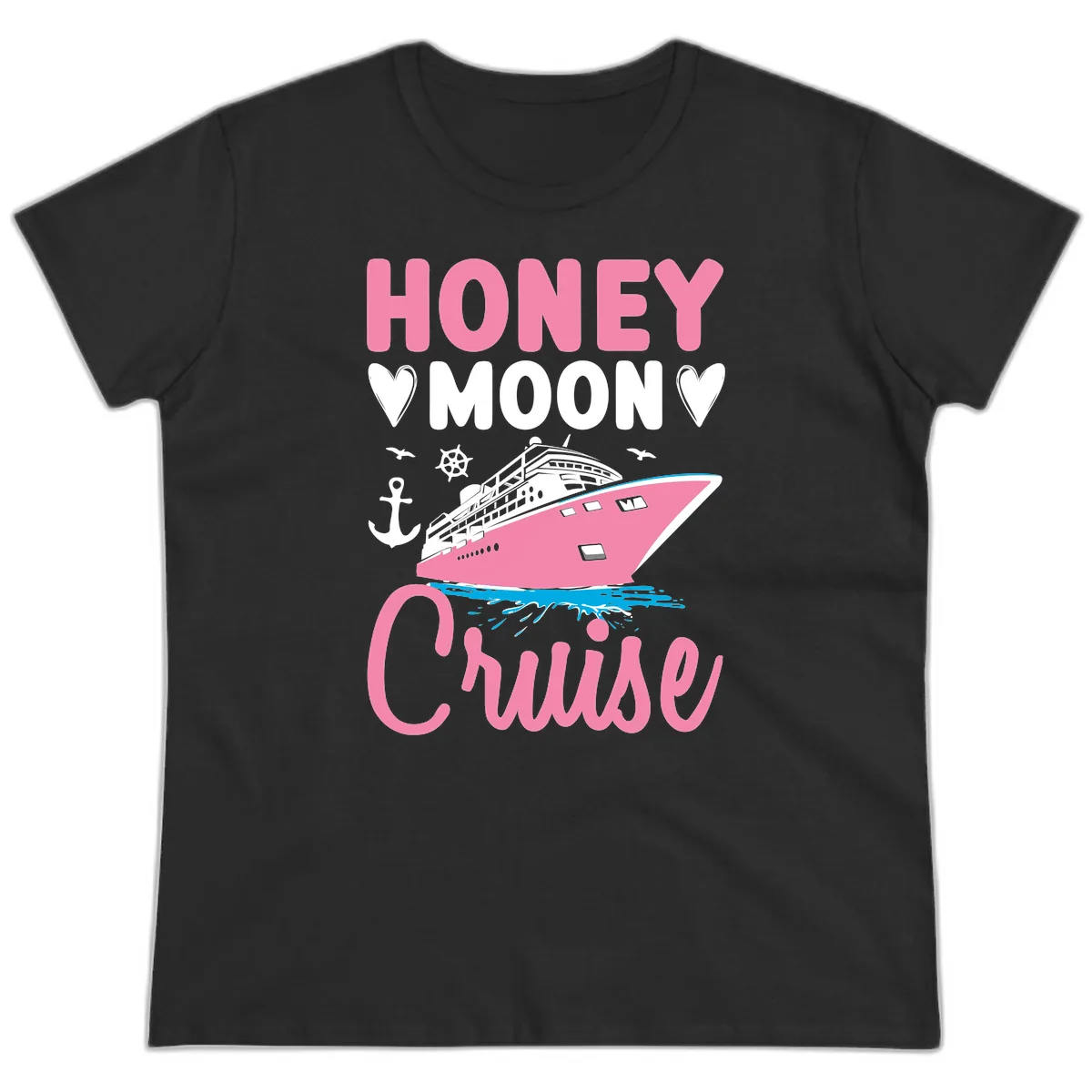 Honeymoon Cruise Ladies Tee in Black