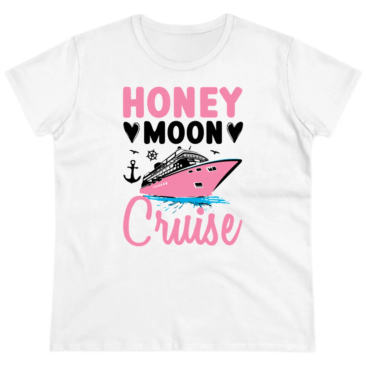 Honeymoon Cruise Ladies Tee in White