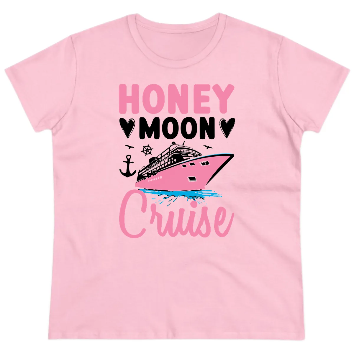 Honeymoon Cruise Ladies Tee in Light Pink