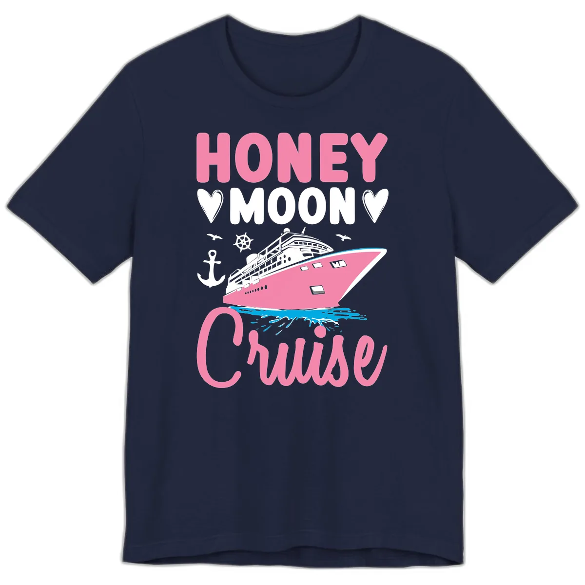 Honeymoon Cruise Premium T-Shirt in Navy