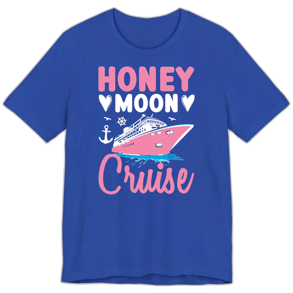 Honeymoon Cruise Premium T-Shirt in True Royal