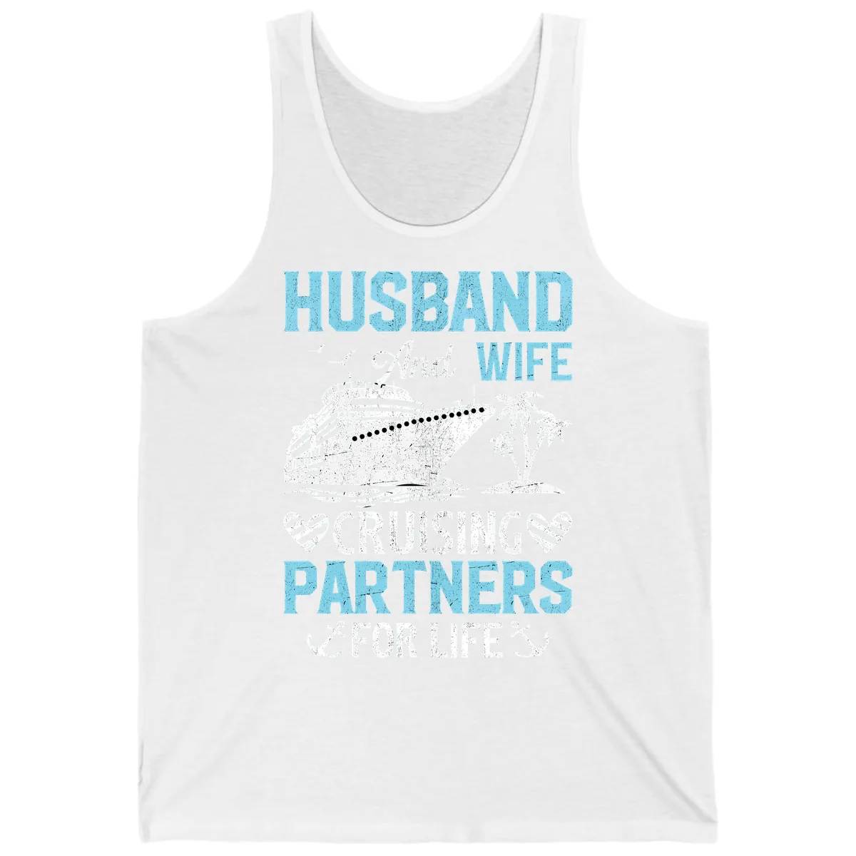 Husband And Wife Cruising Partners For Life Tank in White