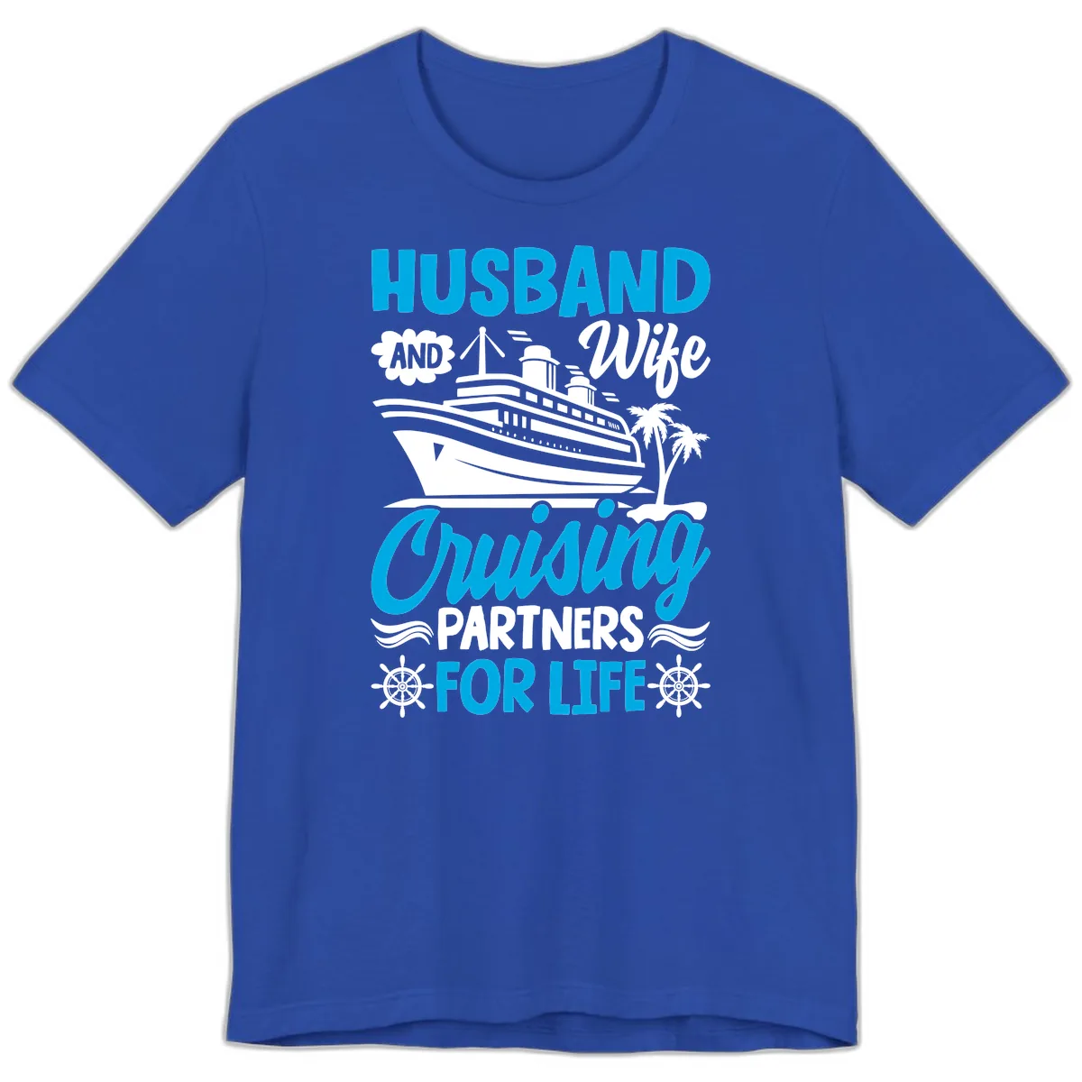 Husband And Wife Cruising Partners For Life Premium T-Shirt in True Royal