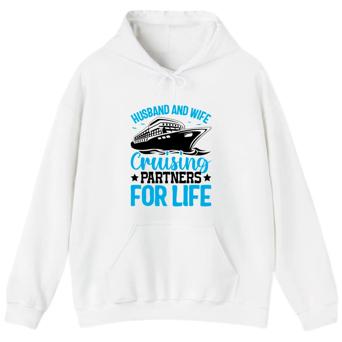 Husband And Wife Cruising Partners For Life Hoodie in White