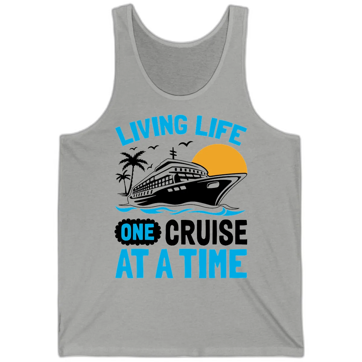 Living Life One Cruise At A Time Tank in Athletic Heather