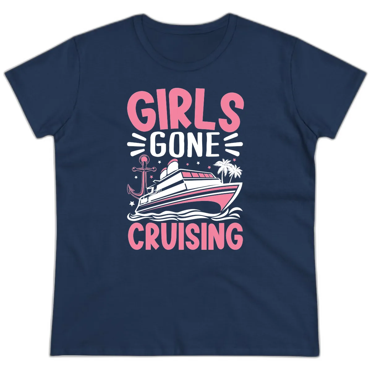 Girls Gone Cruising Ladies Tee in Navy