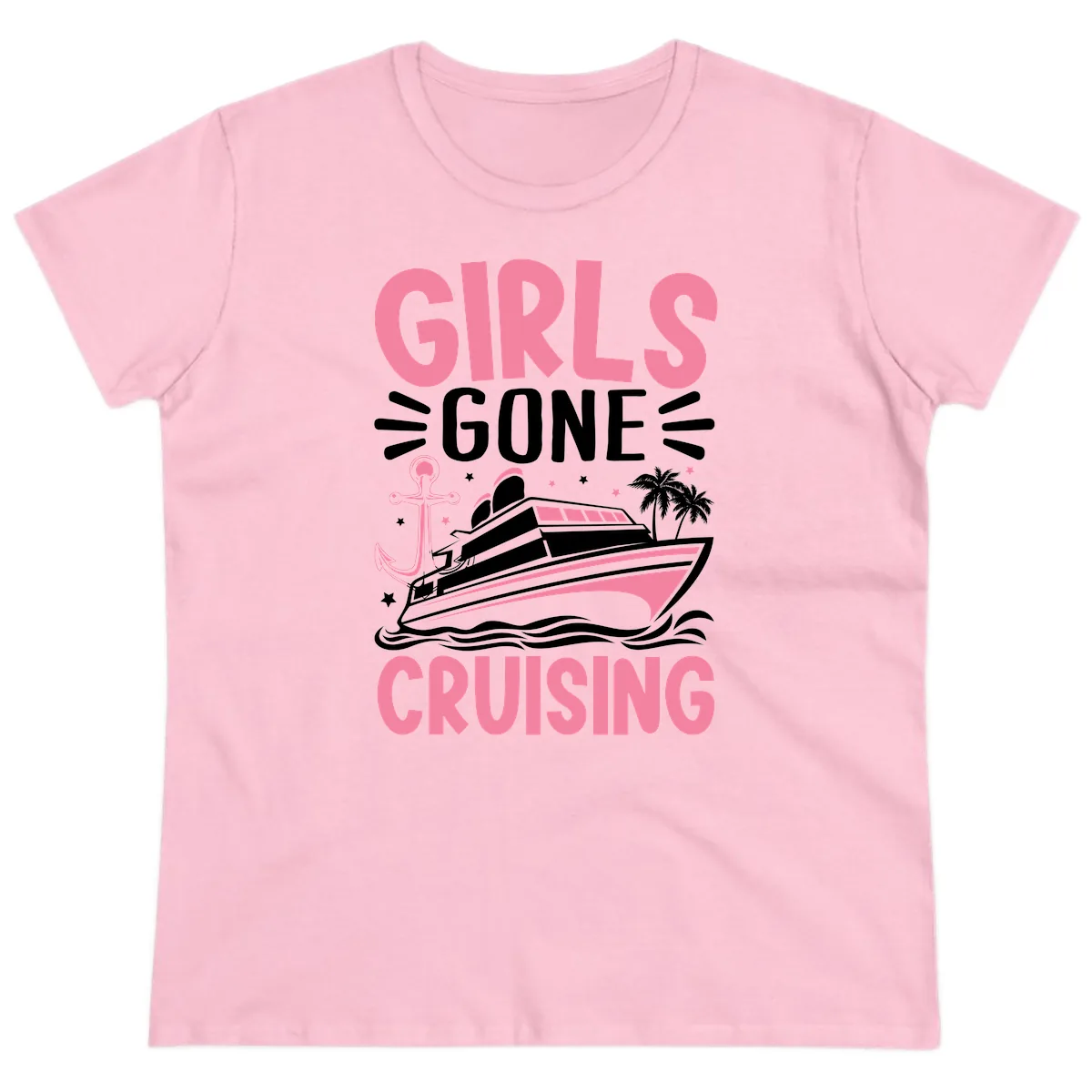 Girls Gone Cruising Ladies Tee in Light Pink