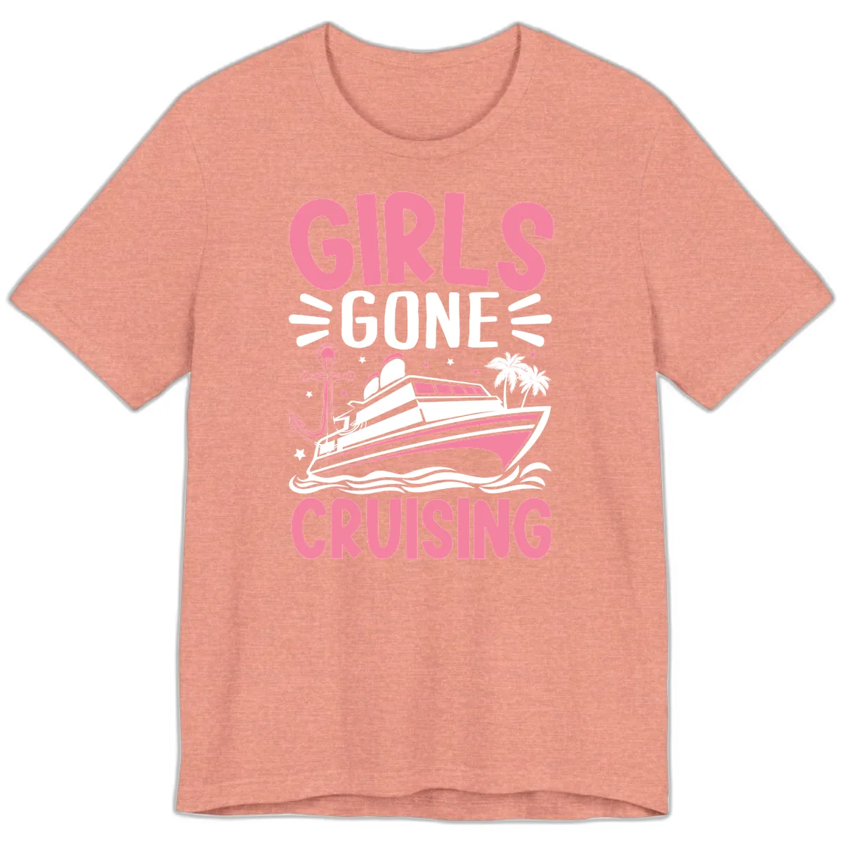 Girls Gone Cruising Premium T-Shirt in Heather Sunset