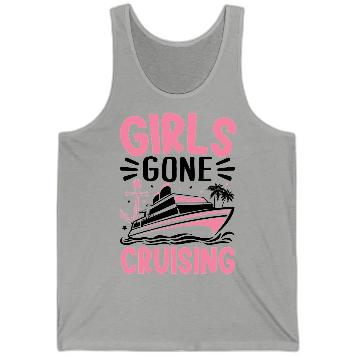 Girls Gone Cruising Tank in Athletic Heather