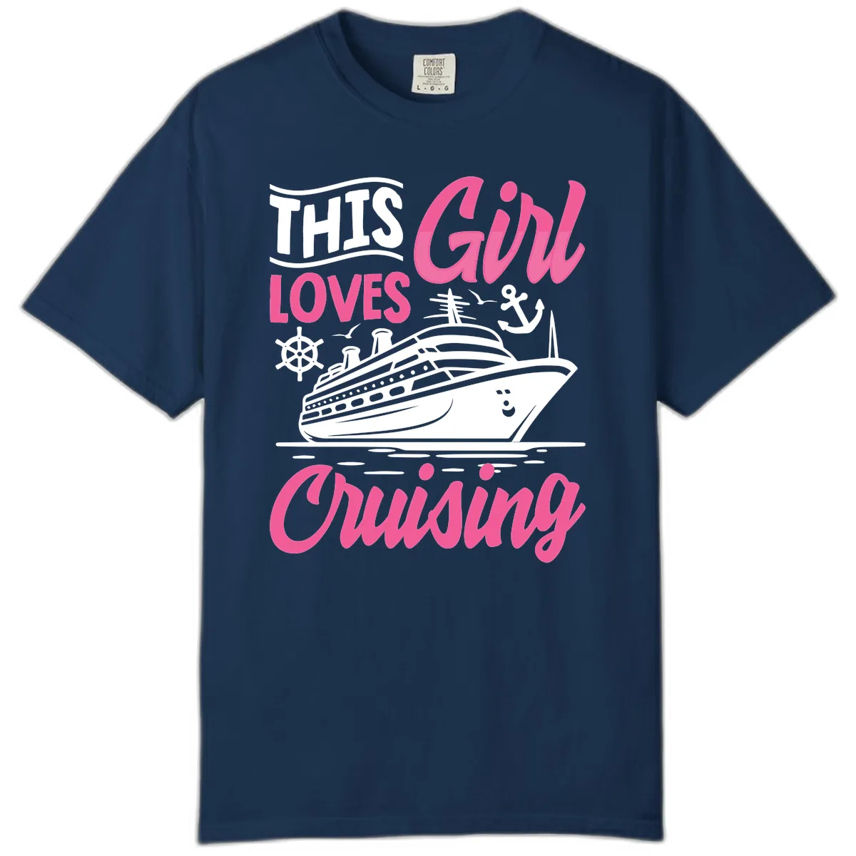 This Girl Loves Cruising Comfort Color in Navy