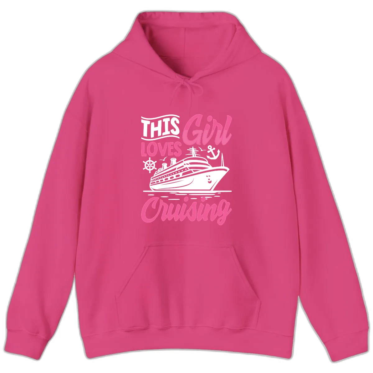 This Girl Loves Cruising Hoodie in Heliconia