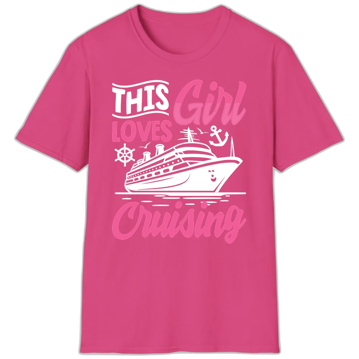 This Girl Loves Cruising T-Shirt in Heliconia