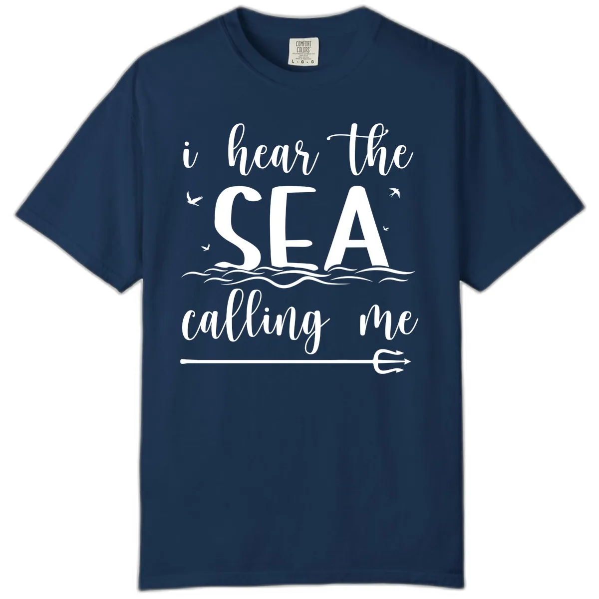 I Hear The Sea Calling Me Comfort Color in Navy