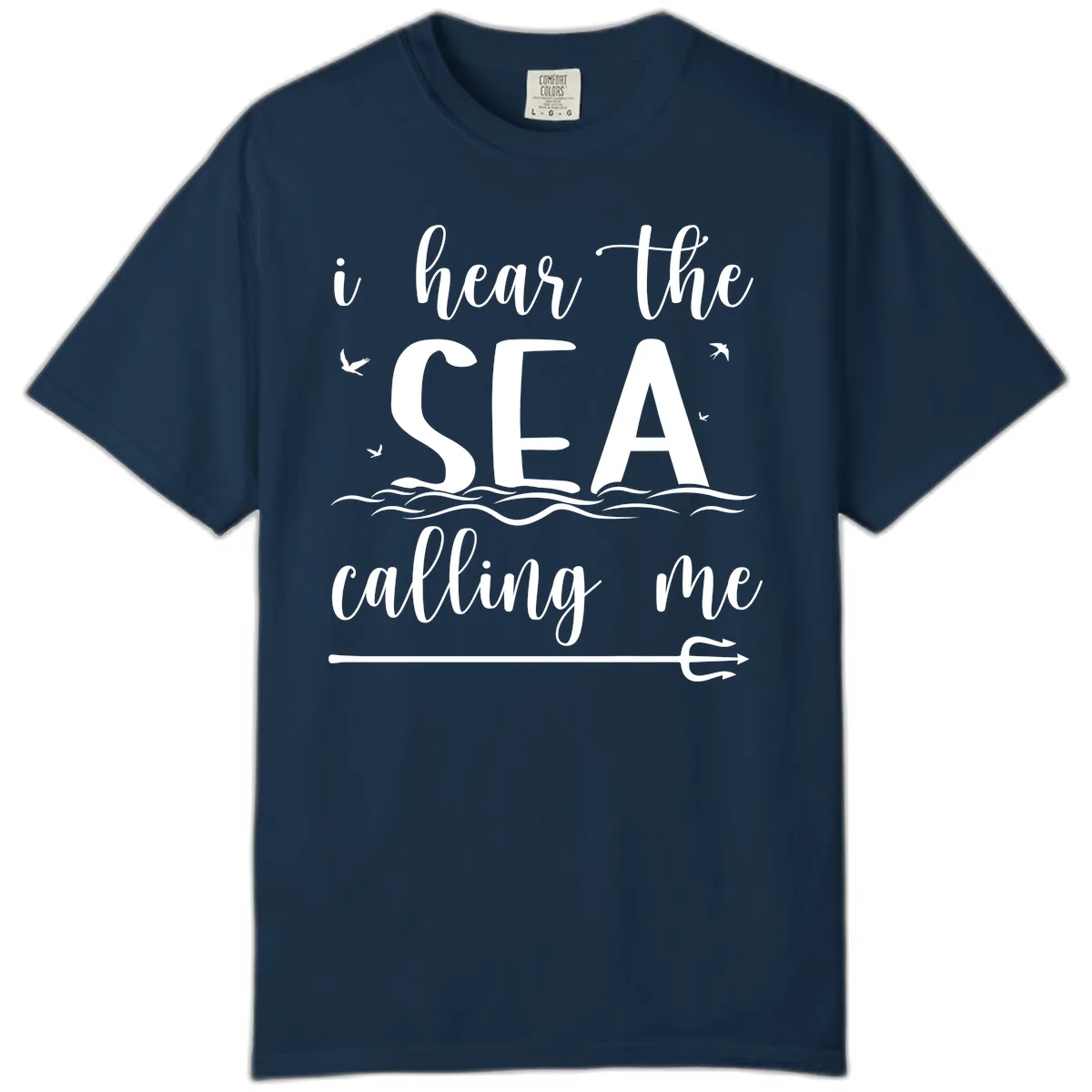 I Hear The Sea Calling Me Comfort Color in True Navy