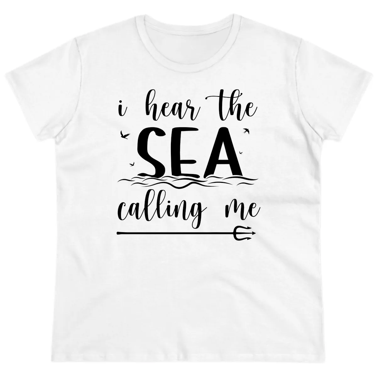 I Hear The Sea Calling Me Ladies Tee in White
