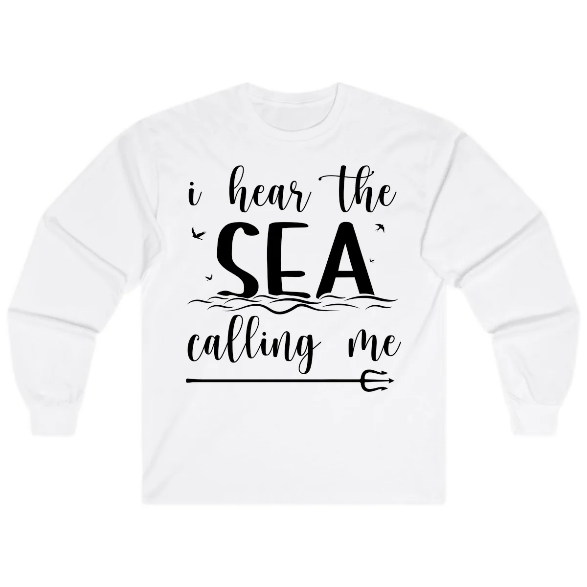 I Hear The Sea Calling Me Long Sleeve in White