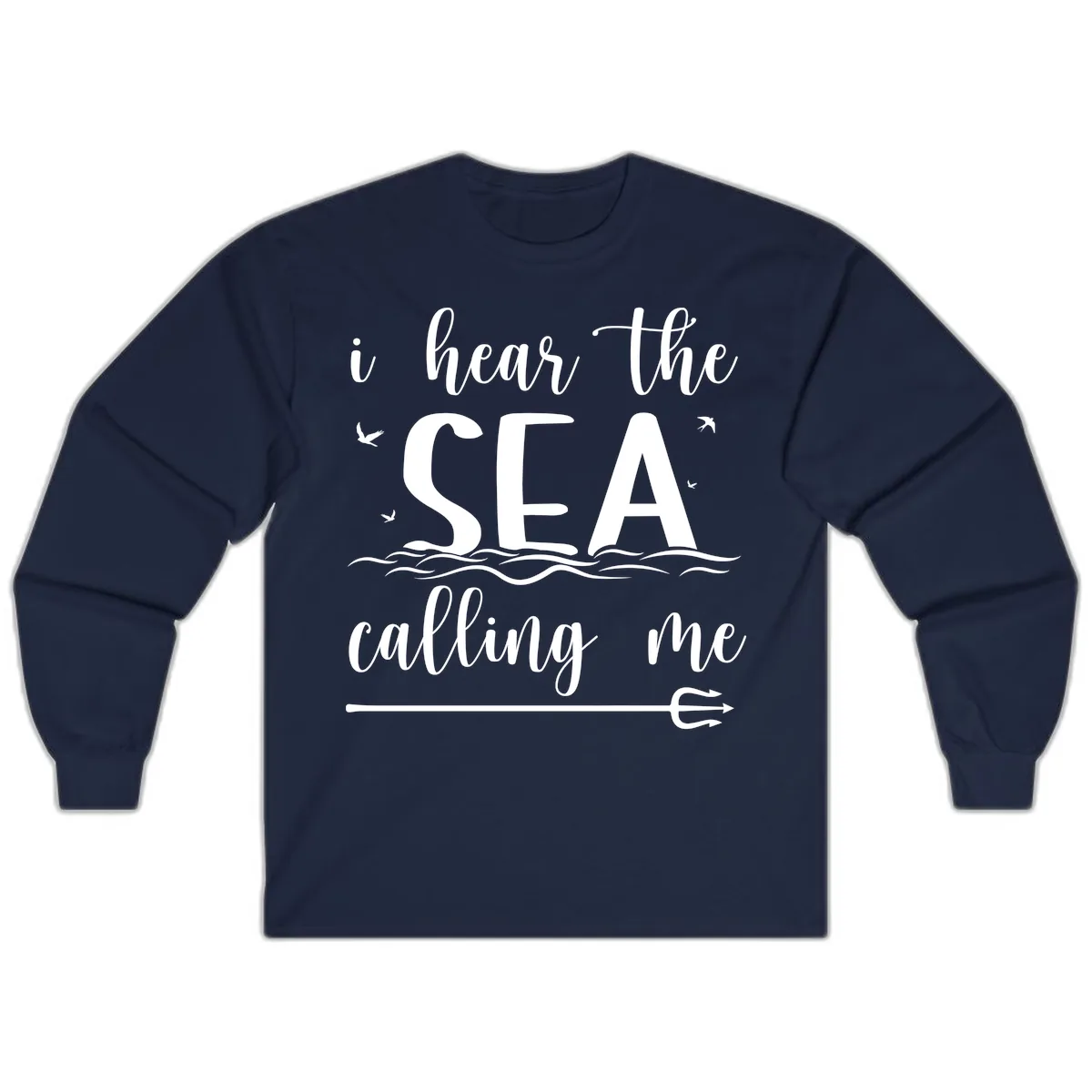 I Hear The Sea Calling Me Long Sleeve in Navy