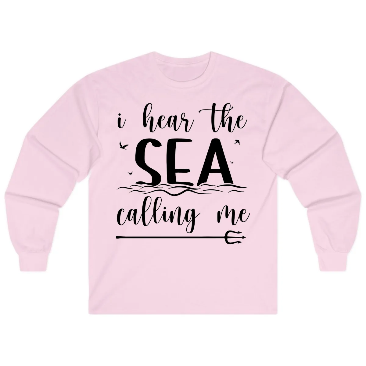 I Hear The Sea Calling Me Long Sleeve in Light Pink