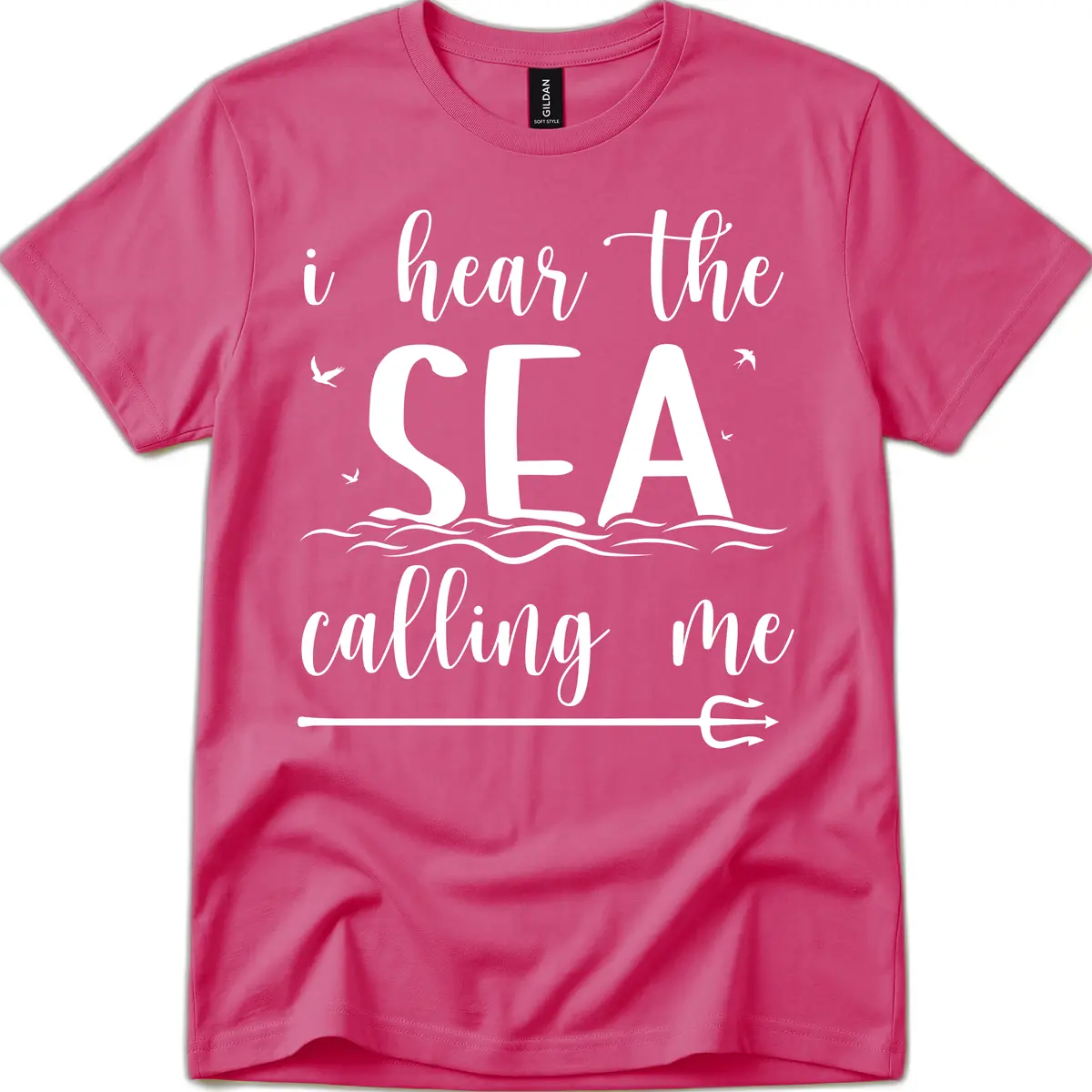 I Hear The Sea Calling Me T-Shirt in Heliconia