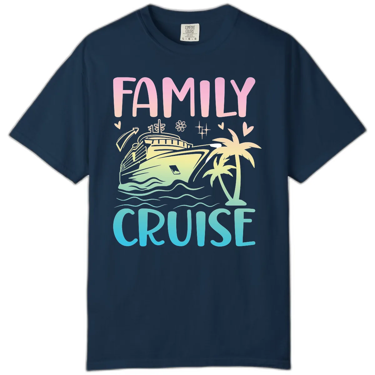 Family Cruise Vacation Comfort Color in True Navy
