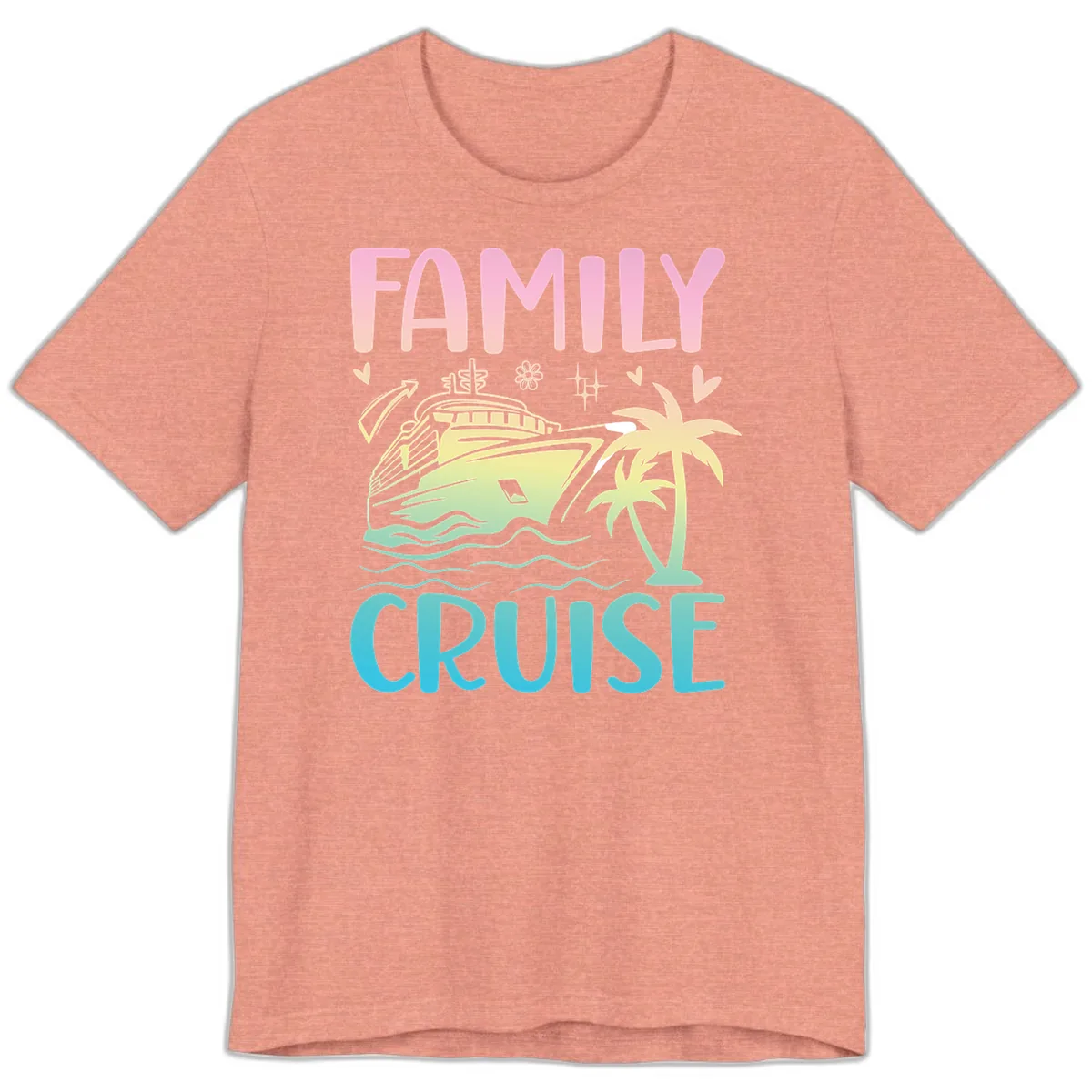 Family Cruise Vacation Premium T-Shirt in Heather Sunset