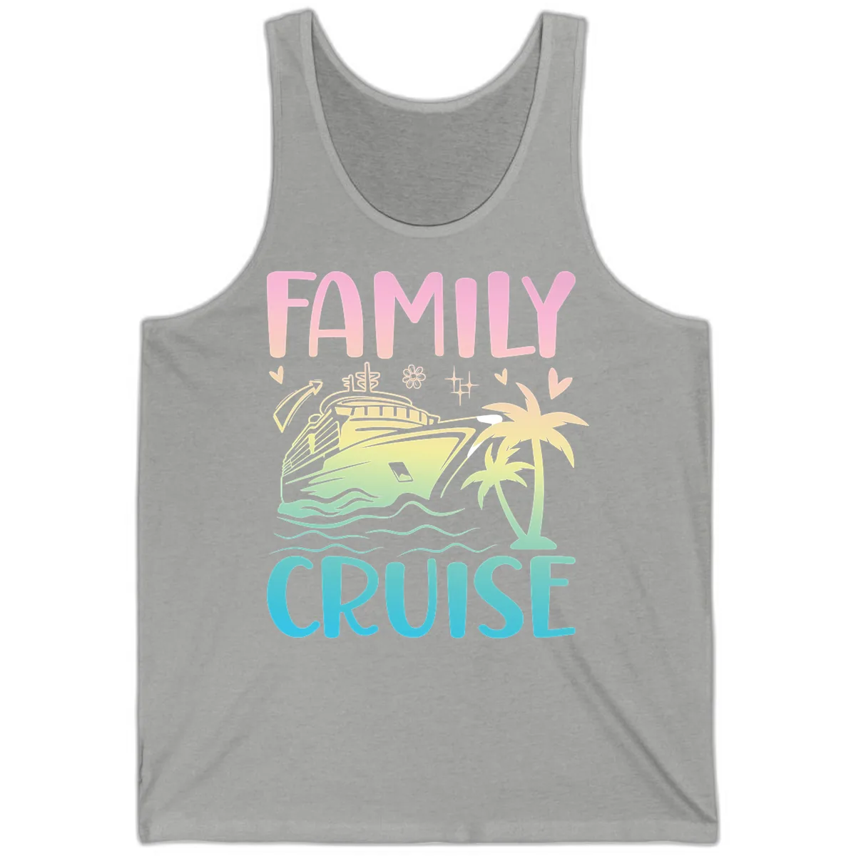 Family Cruise Vacation Tank in Athletic Heather
