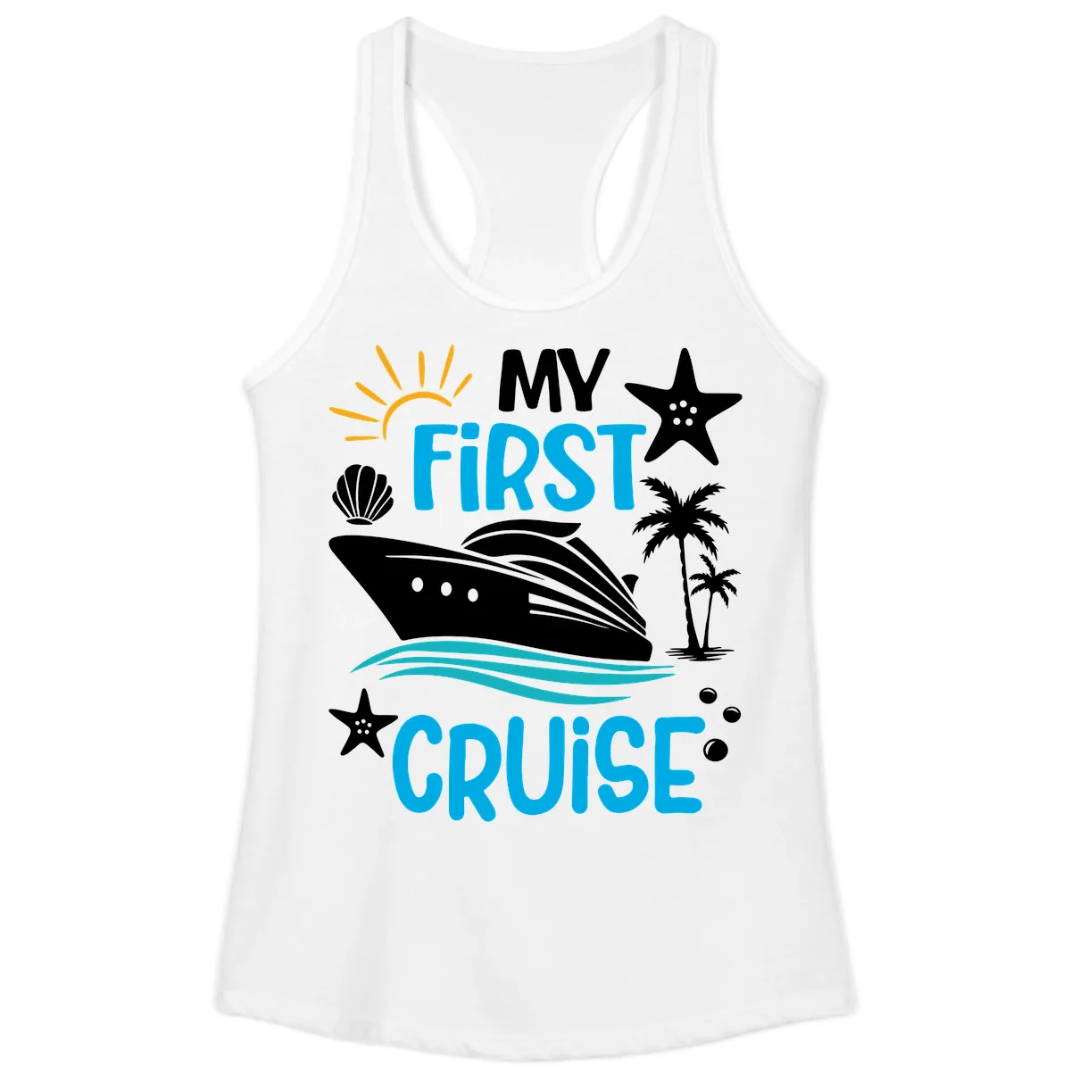 My First Cruise Ladies Tank in White