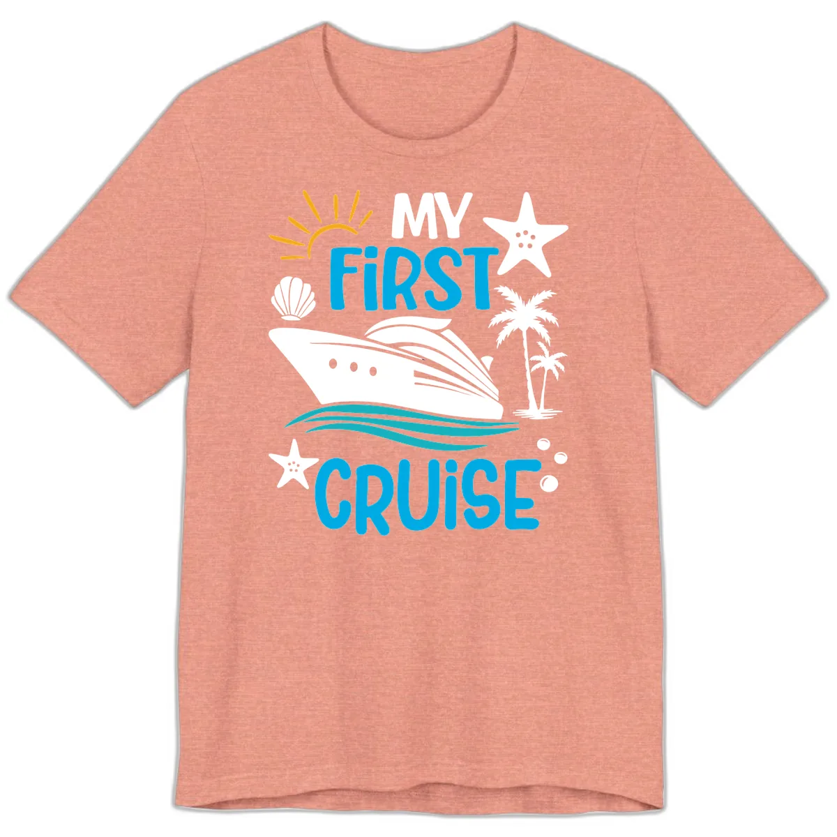 My First Cruise Premium T-Shirt in Heather Sunset