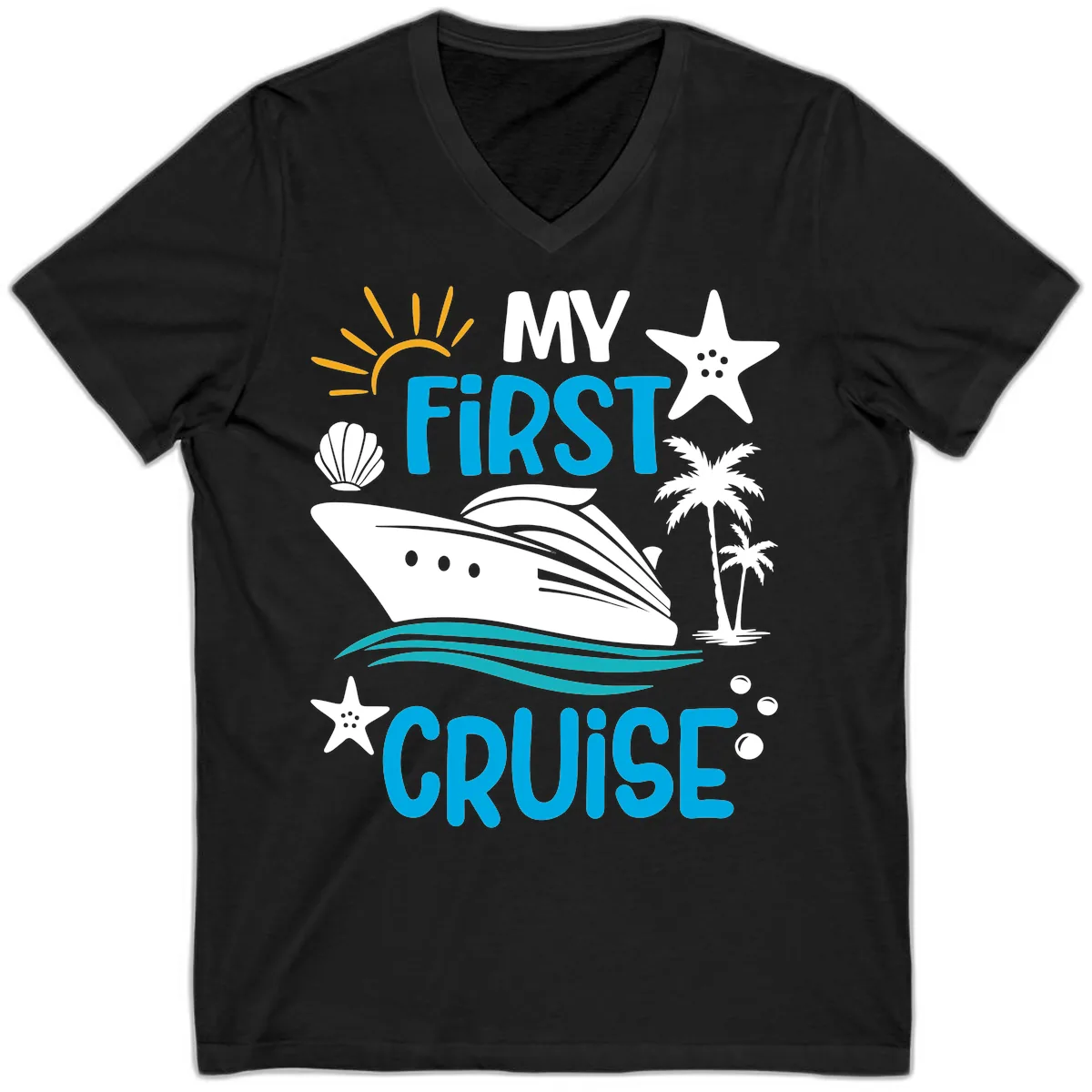 My First Cruise V-Neck in Black