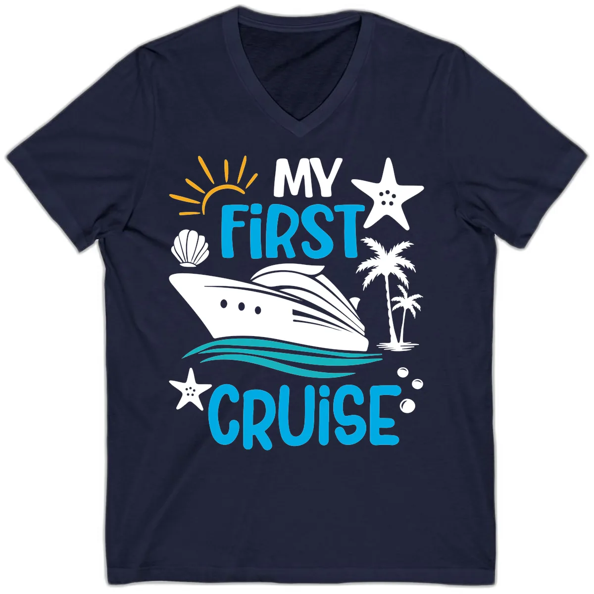 My First Cruise V-Neck in Navy