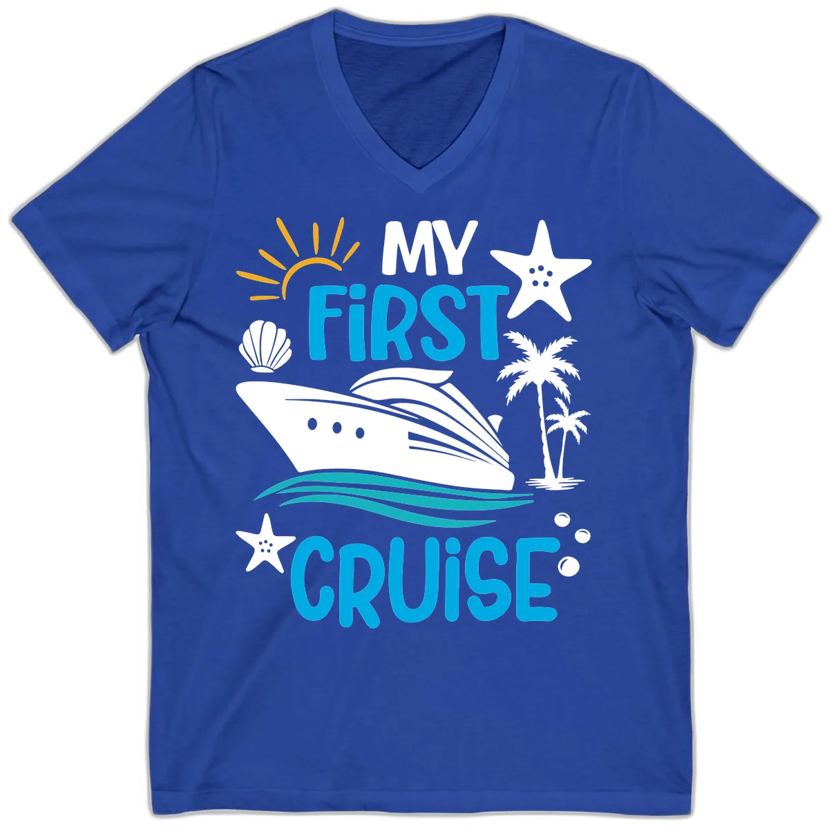 My First Cruise V-Neck in True Royal