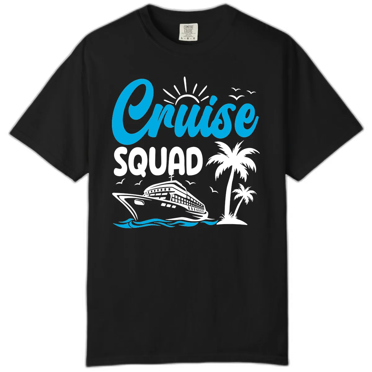Cruise Squad Vacation Vibes Comfort Color in Black