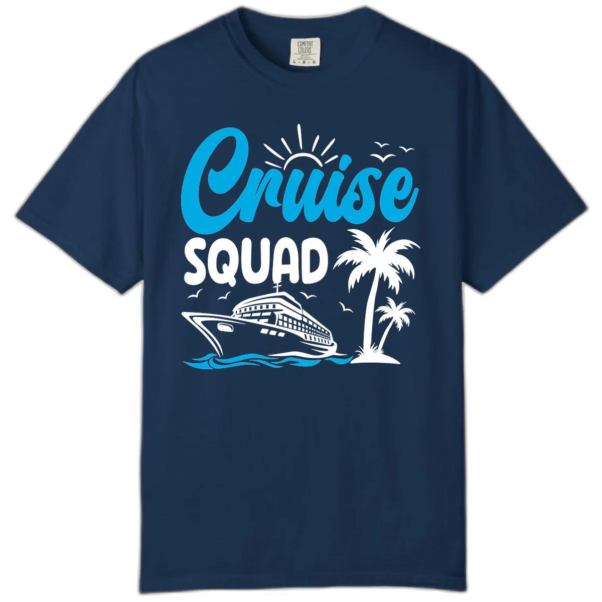 Cruise Squad Vacation Vibes Comfort Color in Navy