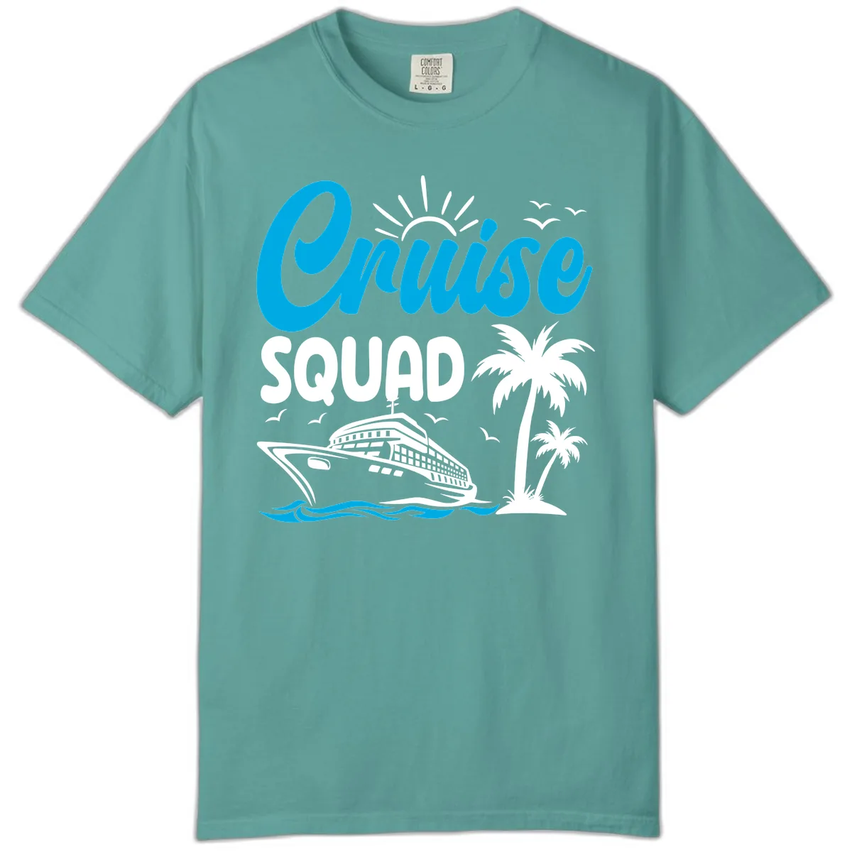 Cruise Squad Vacation Vibes Comfort Color in Seafoam