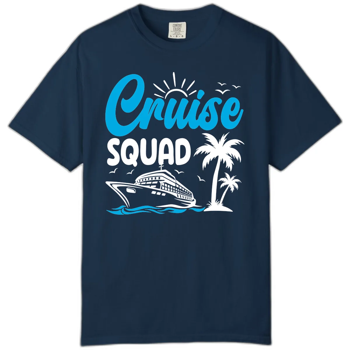 Cruise Squad Vacation Vibes Comfort Color in True Navy