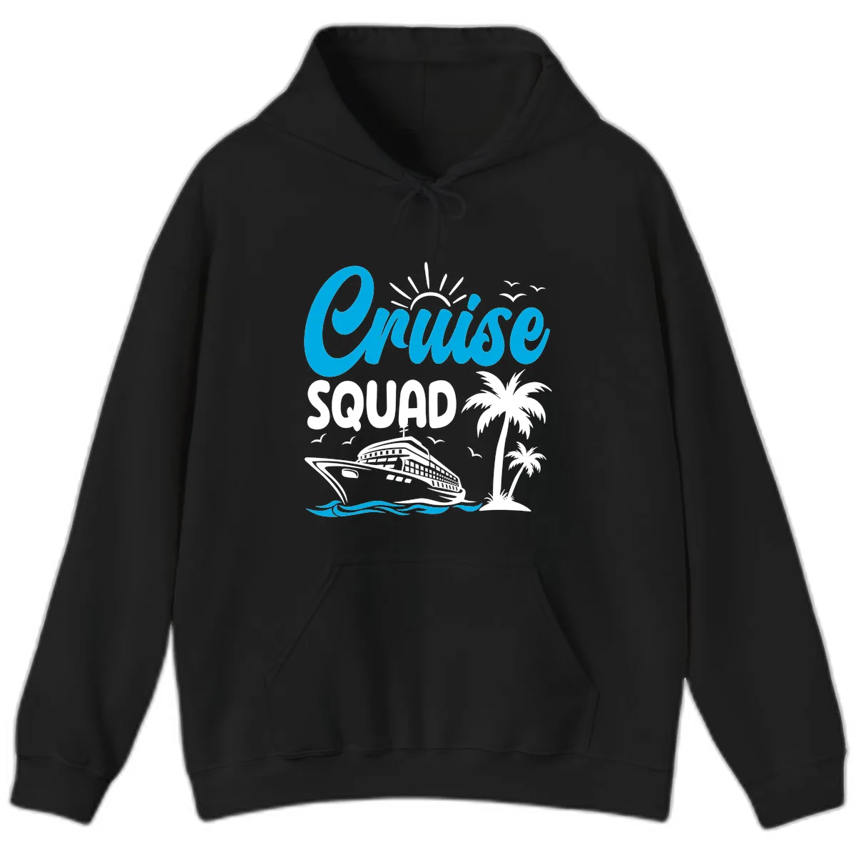 Cruise Squad Vacation Vibes Hoodie in Black
