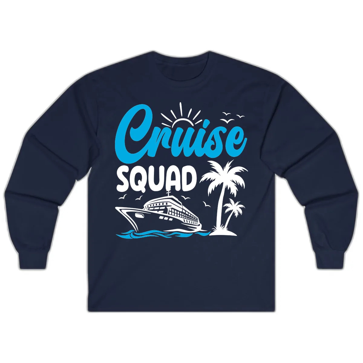 Cruise Squad Vacation Vibes Long Sleeve in Navy