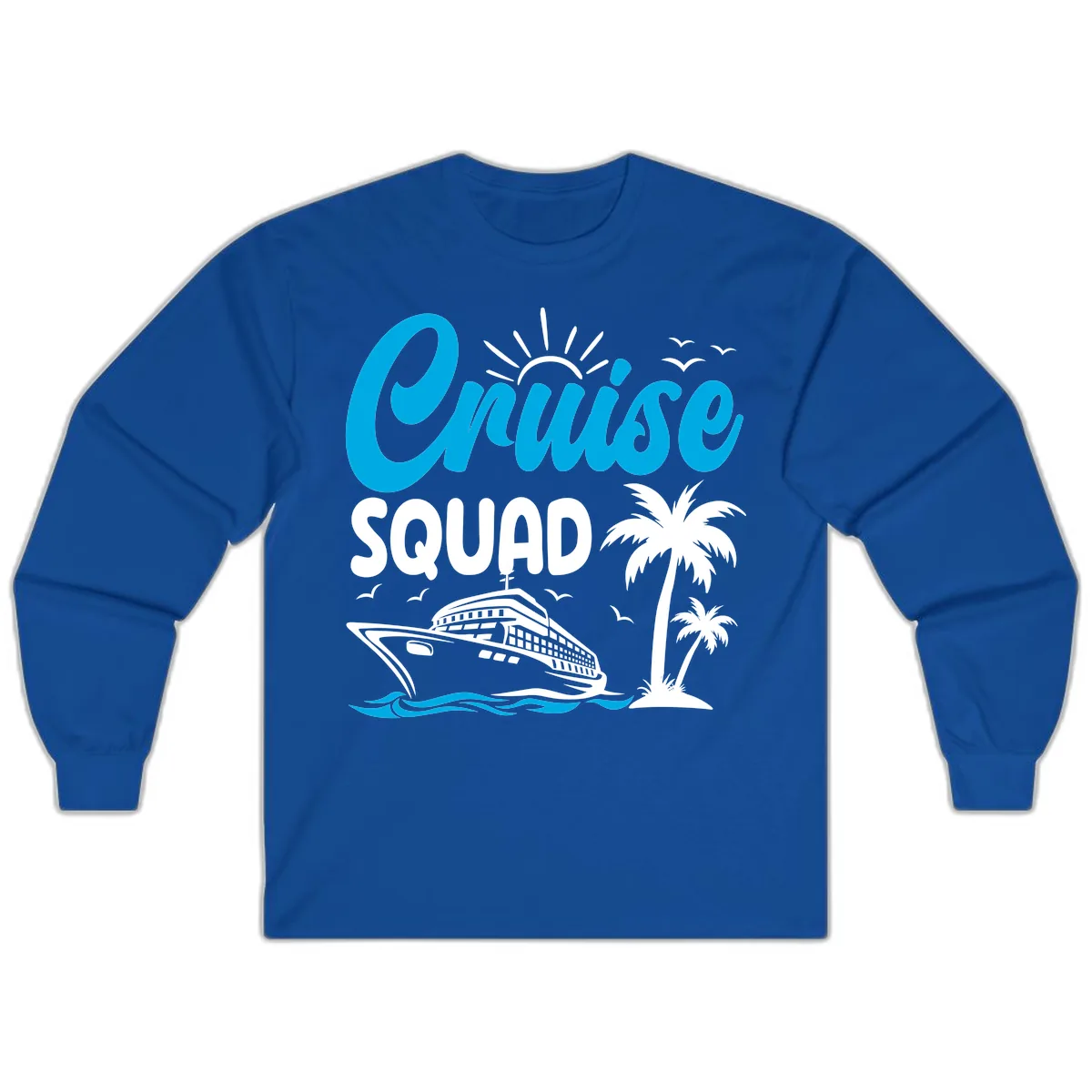 Cruise Squad Vacation Vibes Long Sleeve in Royal